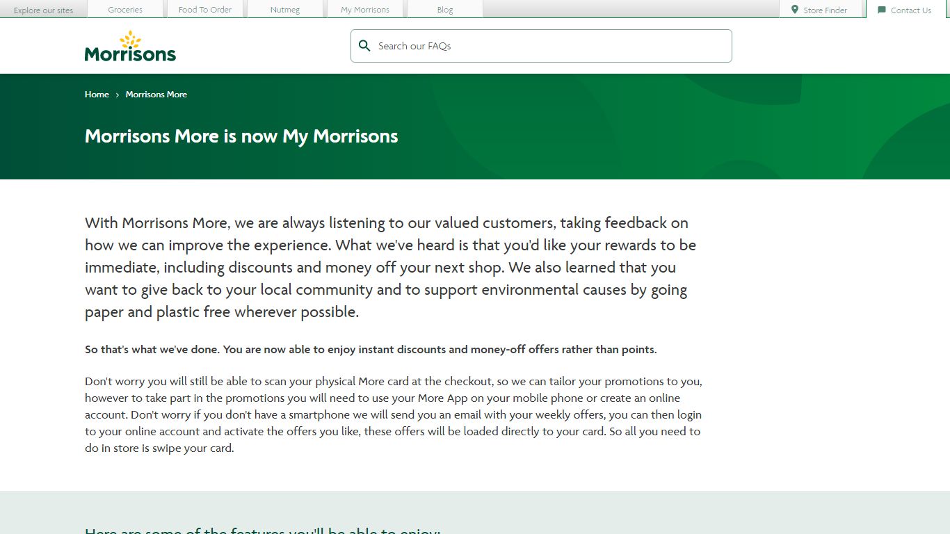 Morrisons More is now My Morrisons - Morrisons Help Hub