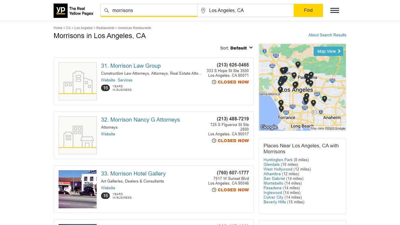 Morrisons Locations & Hours Near Los Angeles, CA - Page 2 - YP.com